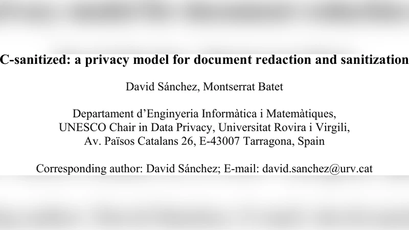 C-sanitized: a privacy model for document redaction and sanitization