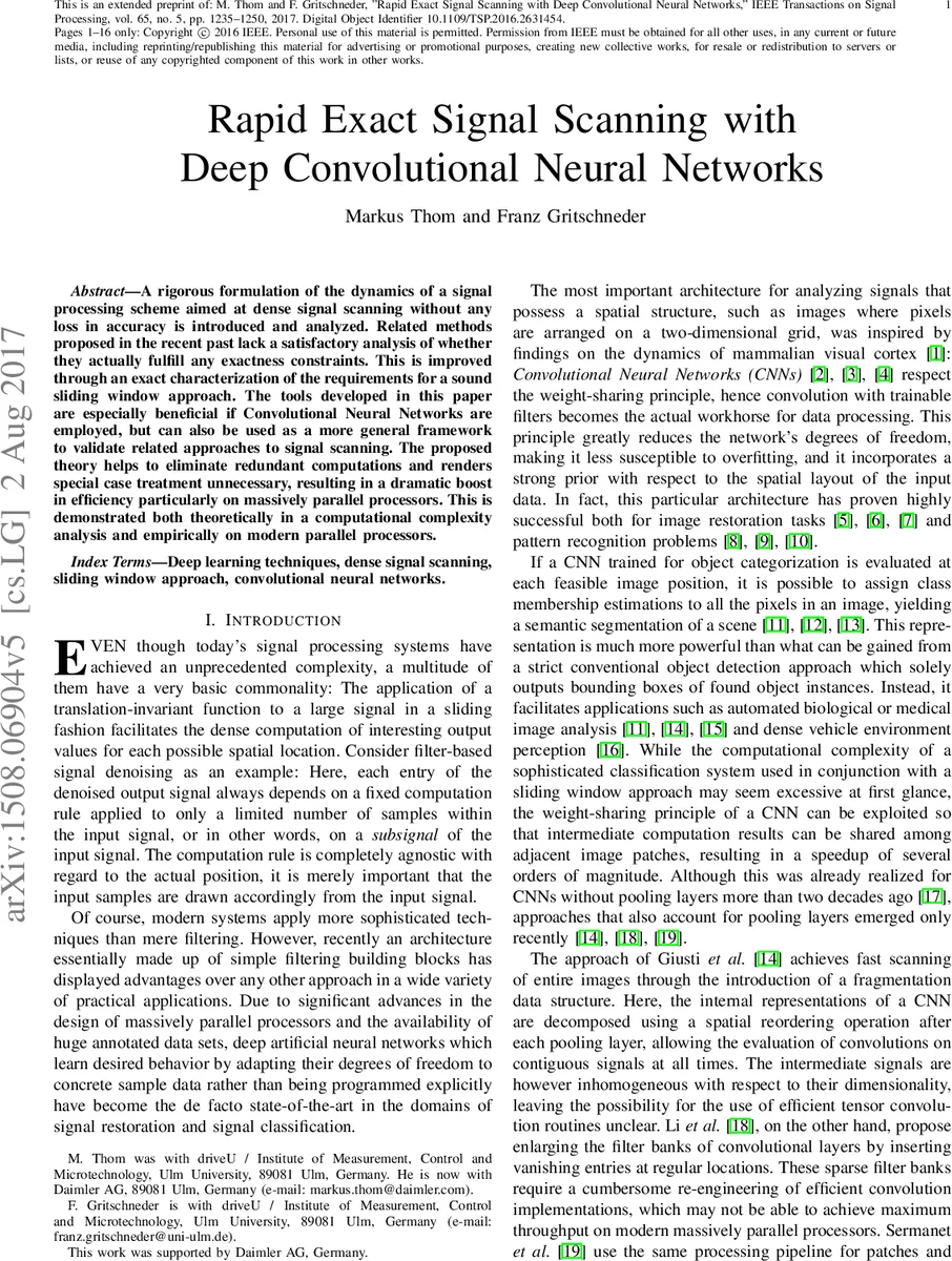 Rapid Exact Signal Scanning with Deep Convolutional Neural Networks