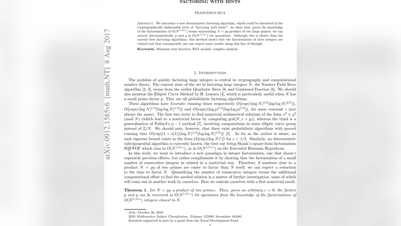 Factoring with Hints