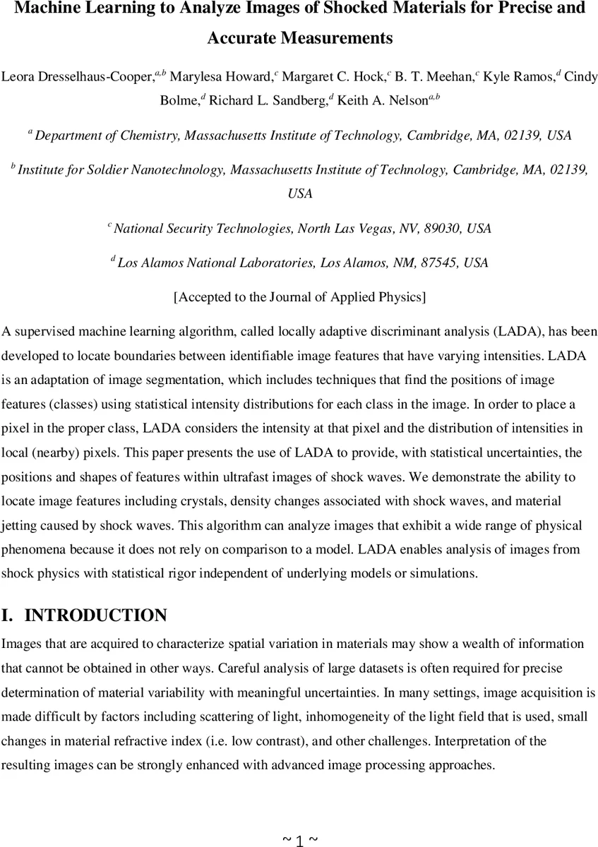 Machine Learning to Analyze Images of Shocked Materials for Precise and   Accurate Measurements