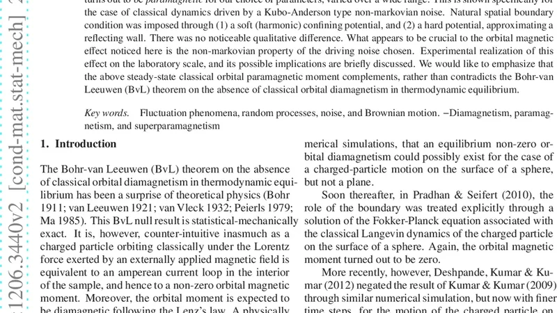 Classical orbital paramagnetism in non-equilibrium steady state