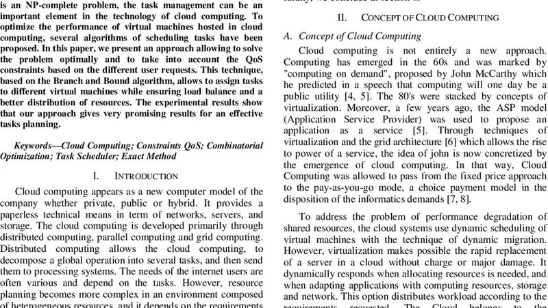 A New Approach for a Better Load Balancing and a Better Distribution of   Resources in Cloud Computing