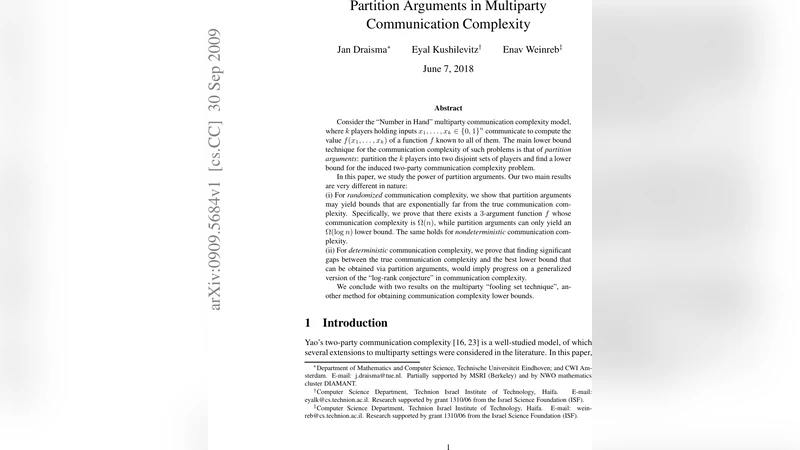 Partition Arguments in Multiparty Communication Complexity