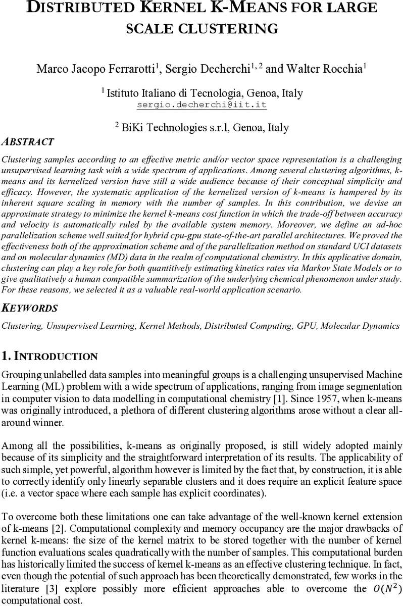 Distributed Kernel K-Means for Large Scale Clustering