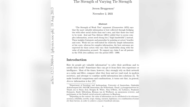 The Strength of Varying Tie Strength