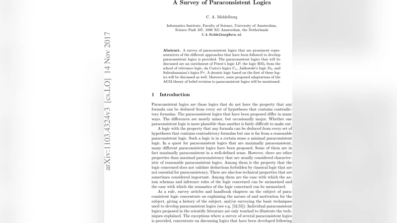 A survey of paraconsistent logics