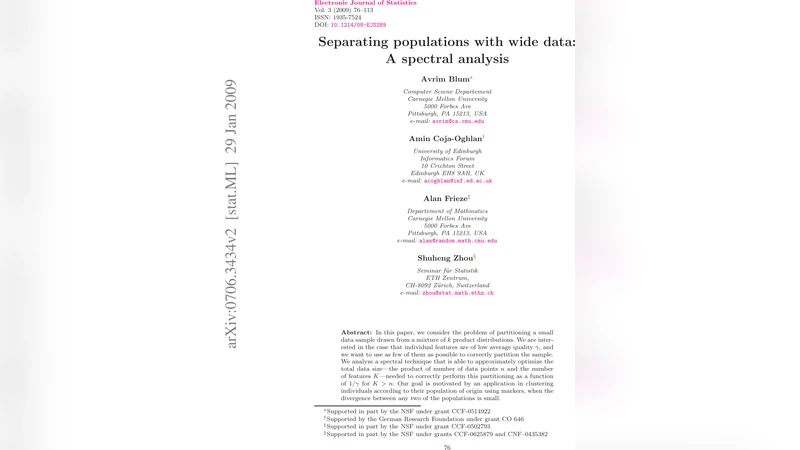 Separating populations with wide data: A spectral analysis