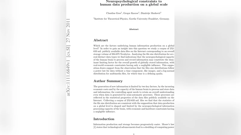 Neuropsychological constraints to human data production on a global   scale