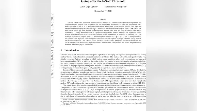 Going after the k-SAT Threshold