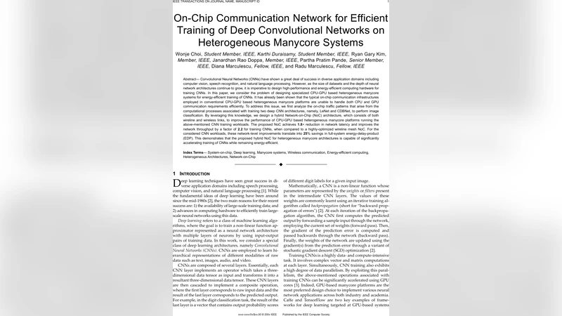 On-Chip Communication Network for Efficient Training of Deep   Convolutional Networks on Heterogeneous Manycore Systems