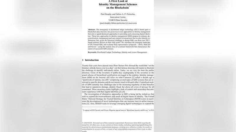 A First Look at Identity Management Schemes on the Blockchain