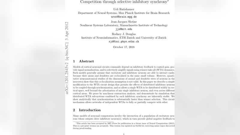 Competition through selective inhibitory synchrony