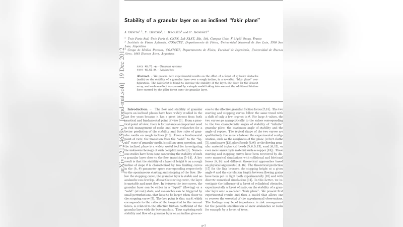 Stability of a granular layer on an inclined "fakir plane"
