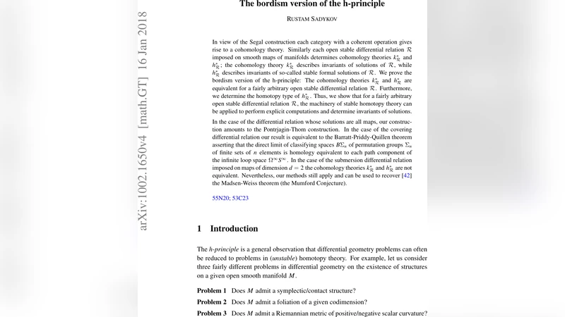 The bordism version of the h-principle