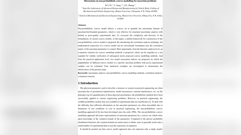 Discussions on non-probabilistic convex modelling for uncertain problems