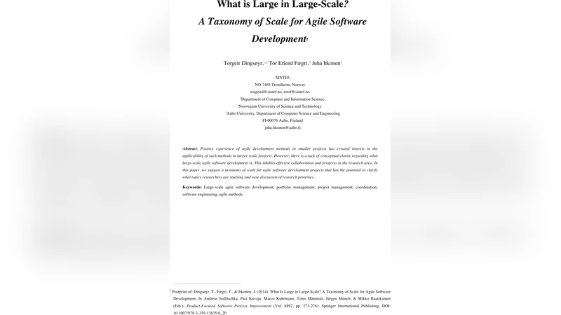 What is Large in Large-Scale? A Taxonomy of Scale for Agile Software   Development