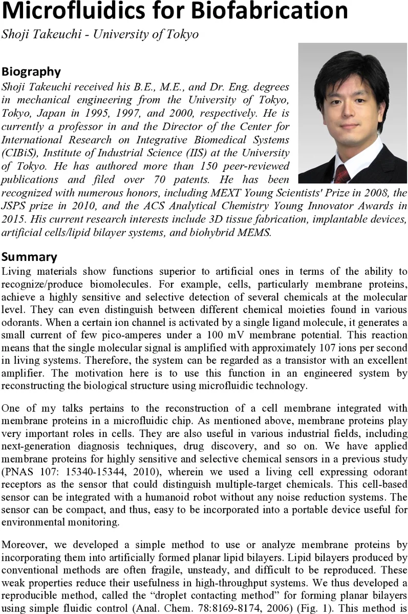 Microfluidics for Biofabrication