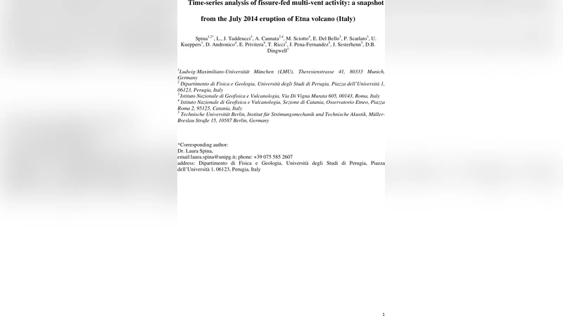 Time-series analysis of fissure-fed multi-vent activity: a snapshot from   the July 2014 eruption of Etna volcano (Italy)