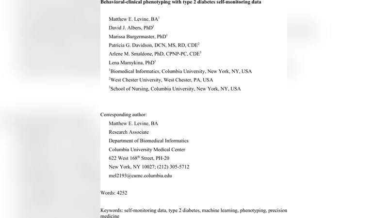 Behavioral-clinical phenotyping with type 2 diabetes self-monitoring   data