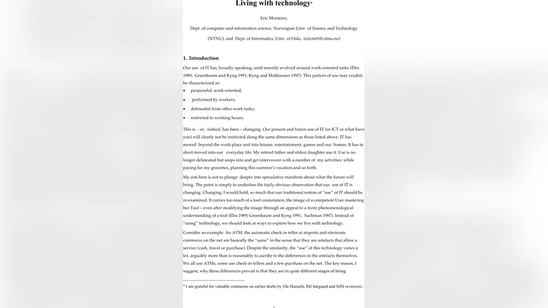 Living with technology