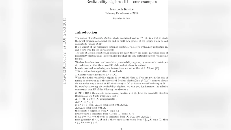 Realizability algebras III: some examples