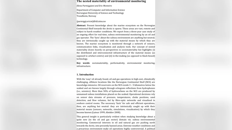 The nested materiality of environmental monitoring