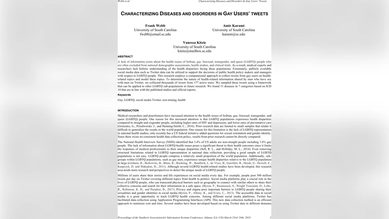 Characterizing Diseases and disorders in Gay Users tweets