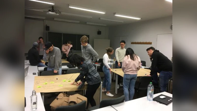 A First Implementation of a Design Thinking Workshop During a Mobile App   Development Project Course