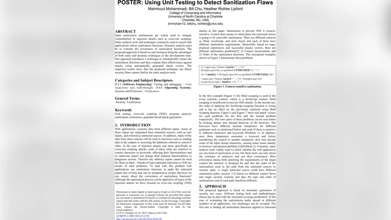 Using Unit Testing to Detect Sanitization Flaws