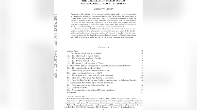 The calculus of multivectors on noncommutative jet spaces