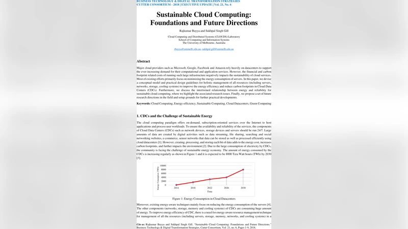 Sustainable Cloud Computing: Foundations and Future Directions