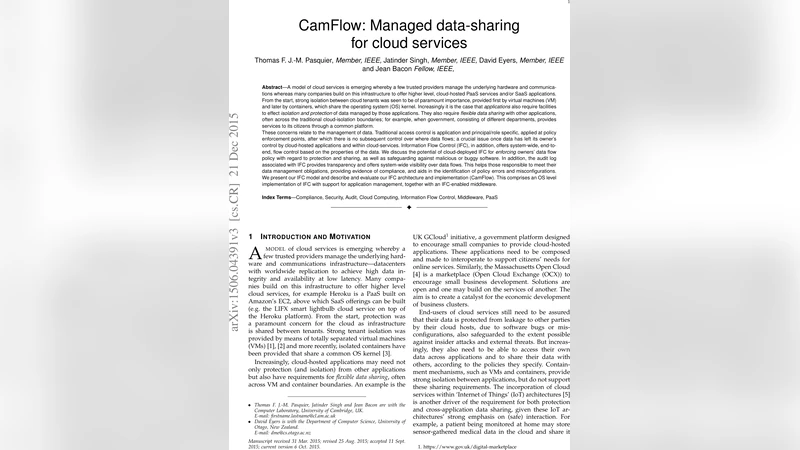 CamFlow: Managed Data-sharing for Cloud Services