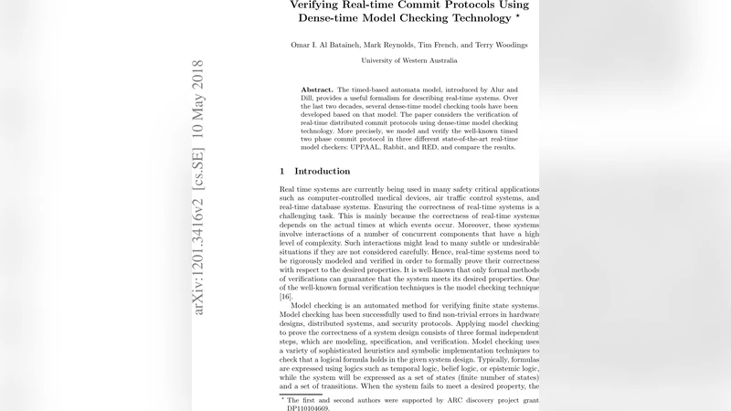 Verifying Real-time Commit Protocols Using Dense-time Model Checking   Technology