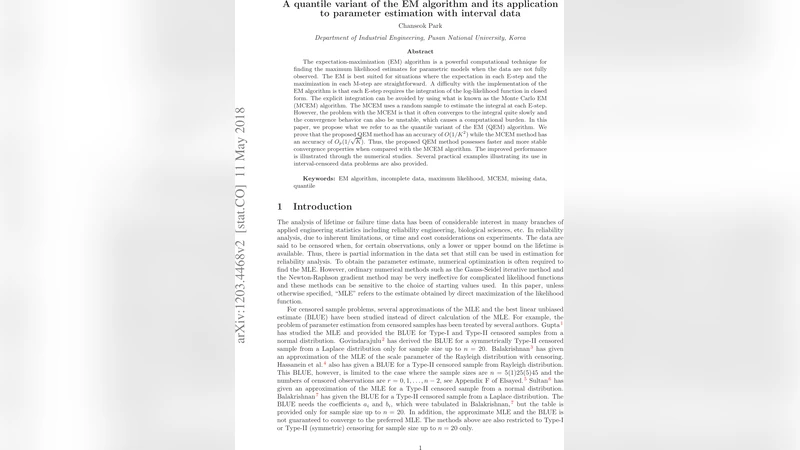 A Quantile Variant of the EM Algorithm and Its Applications to Parameter   Estimation with Interval Data