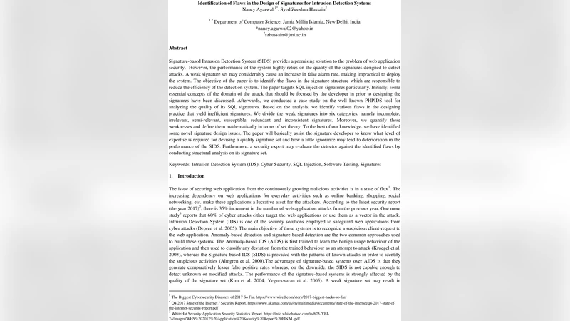 Identification of Flaws in the Design of Signatures for Intrusion   Detection Systems