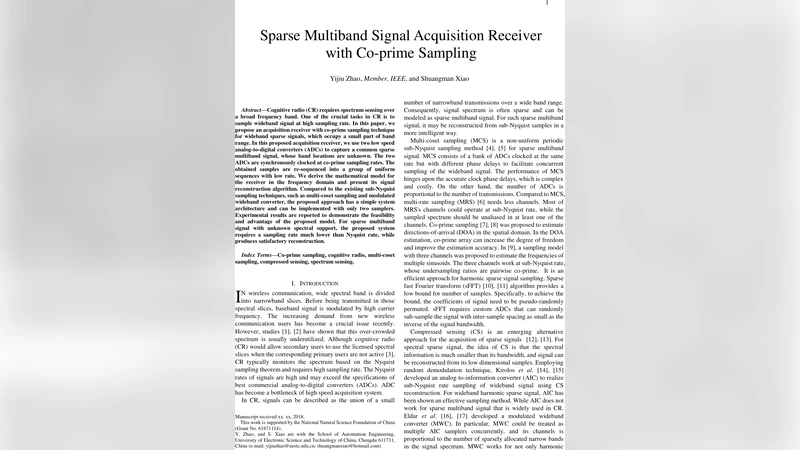 Sparse Multiband Signal Acquisition Receiver with Co-prime Sampling