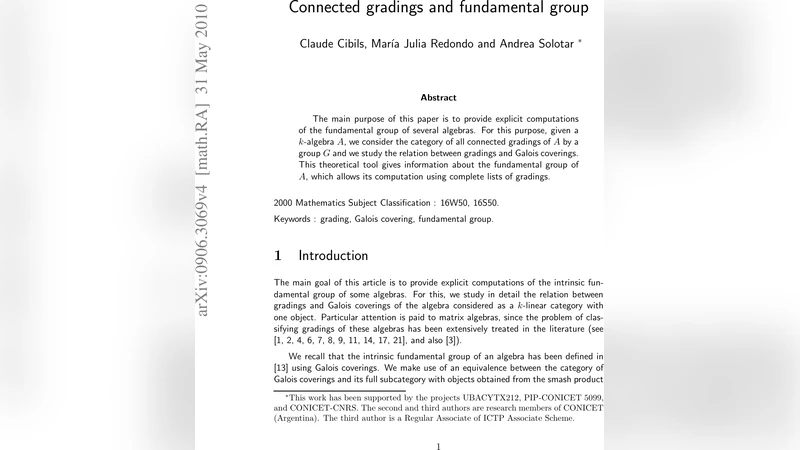 Connected gradings and fundamental group