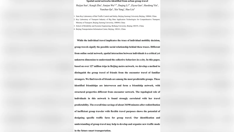 Spatial social networks identified from urban group travel