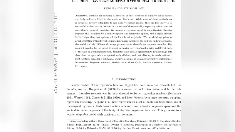 Efficient Bayesian Multivariate Surface Regression
