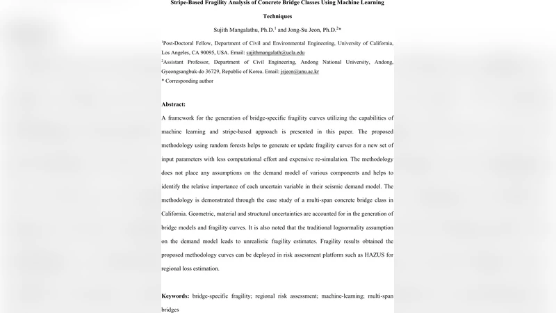 Stripe-Based Fragility Analysis of Concrete Bridge Classes Using Machine   Learning Techniques