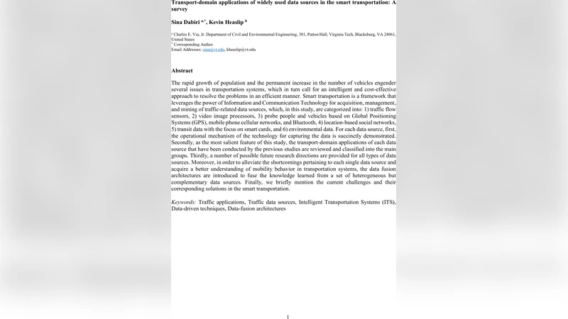 Transport-domain applications of widely used data sources in the smart   transportation: A survey