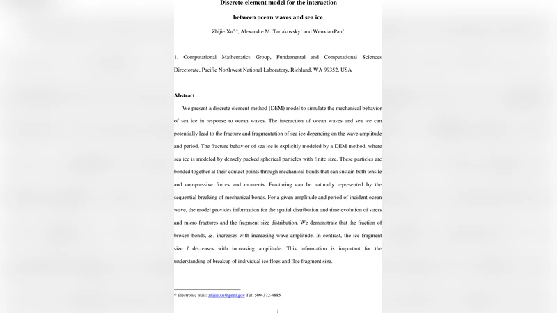 Discrete-element model for the interaction between ocean waves and sea   ice