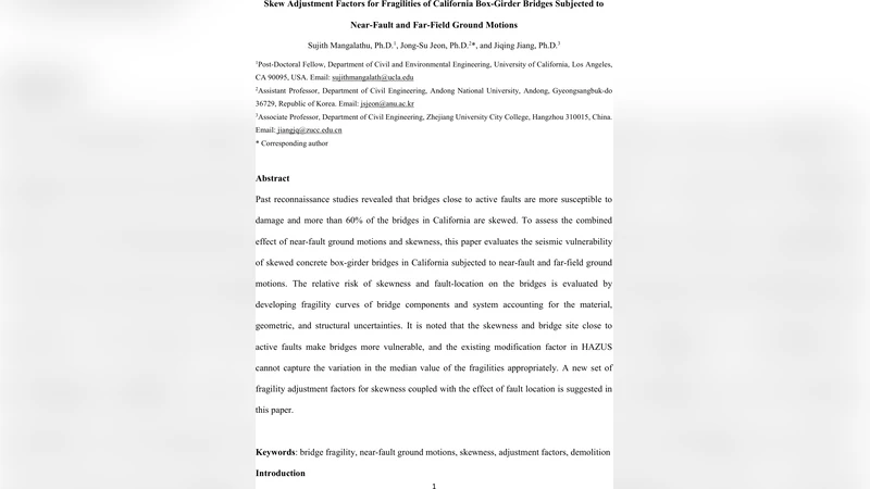 Skew Adjustment Factors for Fragilities of California Box-Girder Bridges   Subjected to Near-Fault and Far-Field Ground Motions