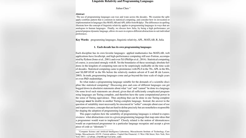 Linguistic Relativity and Programming Languages