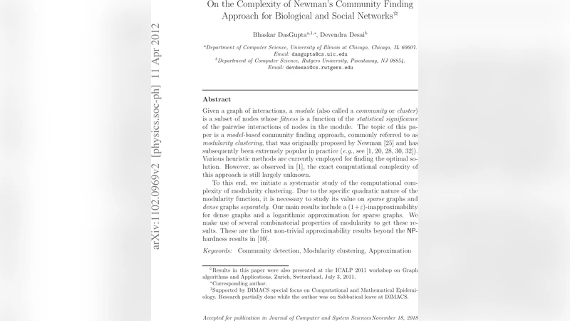 On the Complexity of Newmans Community Finding Approach for Biological   and Social Networks