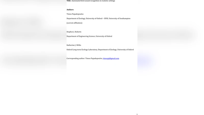 Automated bird sound recognition in realistic settings