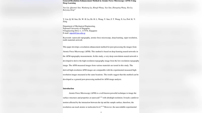 General Resolution Enhancement Method in Atomic Force Microscopy (AFM)   Using Deep Learning