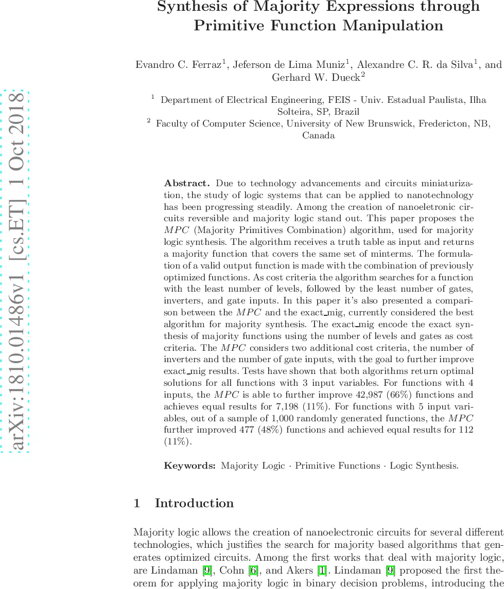 Synthesis of Majority Expressions through Primitive Function   Manipulation