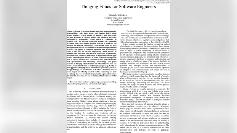 Thinging Ethics for Software Engineers