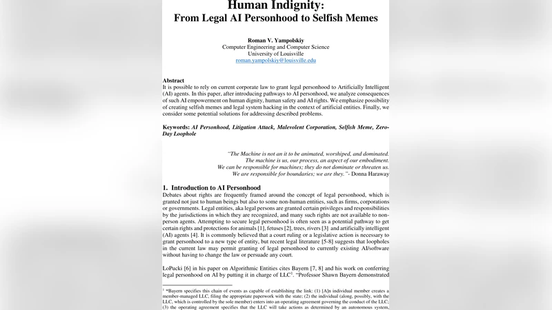 Human Indignity: From Legal AI Personhood to Selfish Memes